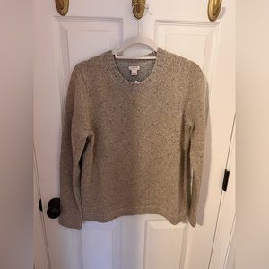 Gray Lambs Wool Sweater with Gold metallic accent Size M